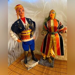 Vintage Traditional Doll Turkish man suit wears Hand Made Length 9" Folk folklor